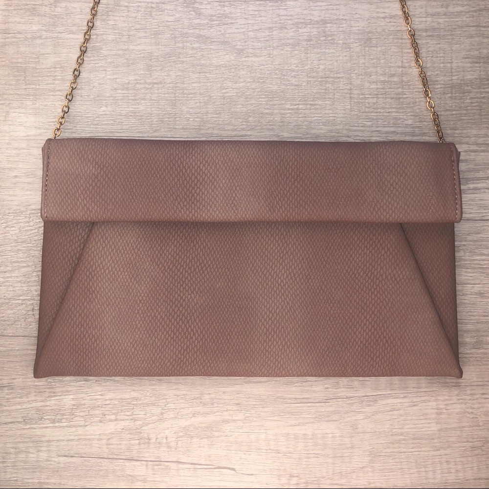 Francesca’s Purple Oversized Fold-over Clutch
